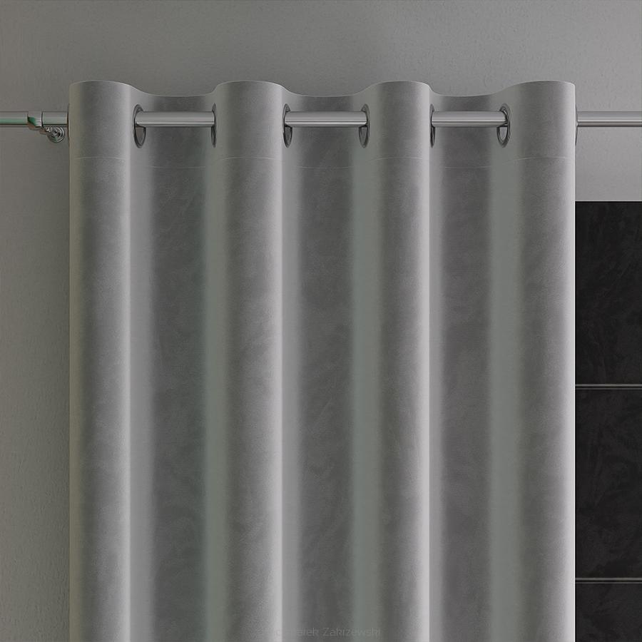 Zasłona gotowa na przelotkach VELVI 140x240 jasnoszara