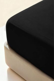 Prześcieradło polarowe z gumką MIŚ Fluffy 160x200 mikrofibra czarne