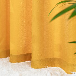 Zasłona gotowa na przelotkach JODEŁKA 140x250 musztardowa