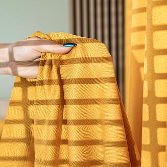 Zasłona gotowa na przelotkach JODEŁKA 140x250 musztardowa