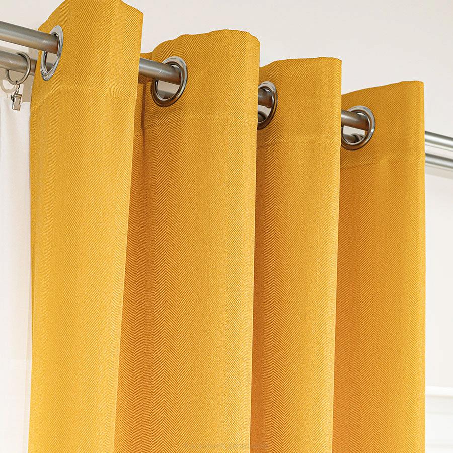 Zasłona gotowa na przelotkach JODEŁKA 140x250 musztardowa