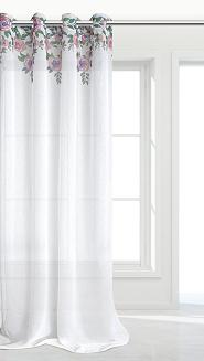 Firana gotowa na przelotkach MANSION 140x250 kremowa pudrowa róże