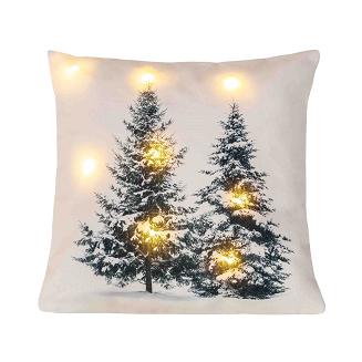 Poszewka dekoracyjna świecąca LED 40x40 świąteczna choinka