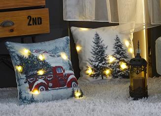Poszewka dekoracyjna świecąca LED 40x40 świąteczna choinka