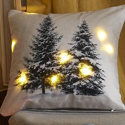 Poszewka dekoracyjna świecąca LED 40x40 świąteczna choinka