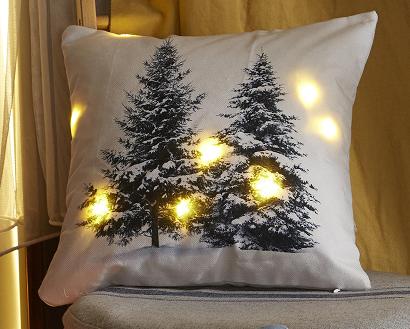 Poszewka dekoracyjna świecąca LED 40x40 świąteczna choinka