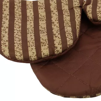 Rękawice kuchenne 18x27 z magnesem 2 szt. białe brązowe cappuccino