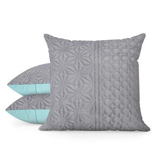 Poszewka dekoracyjna ADRI 40x40 Design91 stalowy/miętowy