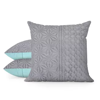 Poszewka dekoracyjna ADRI 40x40 Design91 stalowy/miętowy