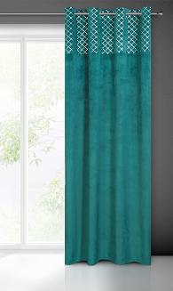 Zasłona gotowa na przelotkach HAZEL 140x250 Eurofirany turkusowy