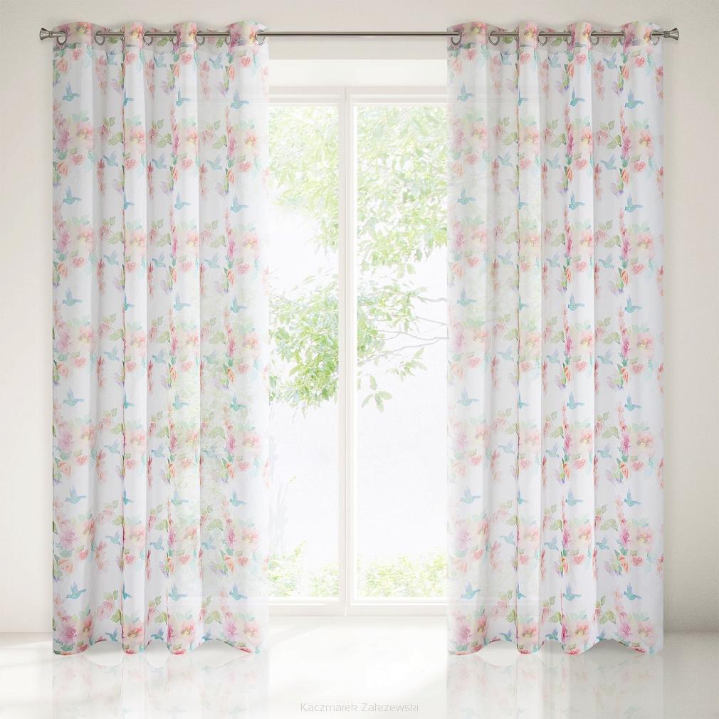 Zasłona gotowa na przelotkach DERIN 140x250 Eurofirany różowy