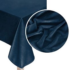 Obrus dekoracyjny SOFT 140x180 welurowy granatowy