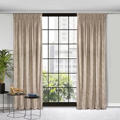 Zasłona gotowa na taśmie RIVA 140x270 Eurofirany ciemnobeżowy