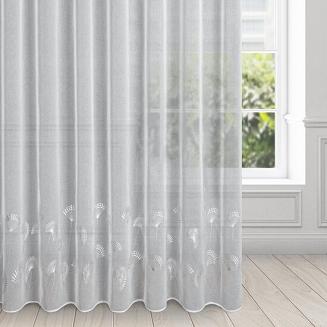 Firana gotowa na przelotkach ARLES 300x250 Eurofirany biało/srebrna