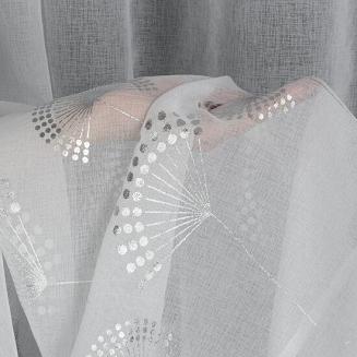 Firana gotowa na przelotkach ARLES 300x250 Eurofirany biało/srebrna