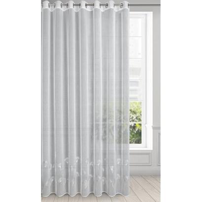 Firana gotowa na przelotkach ARLES 300x250 Eurofirany biało/srebrna