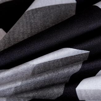 Komplet pościeli dwustronnej 140x200 czarna szara sześciany