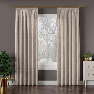 Zasłona gotowa na taśmie VELVI 140x230 szarobeżowa