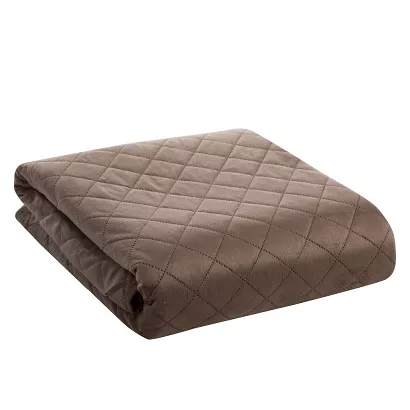 Narzuta dekoracyjna LUIZ 170x210 ciemnobeżowa w geometryczny wzór