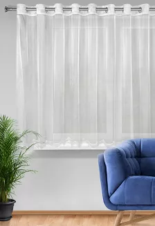 Firana gotowa na przelotkach ELLIE 350x145 Eurofirany biały
