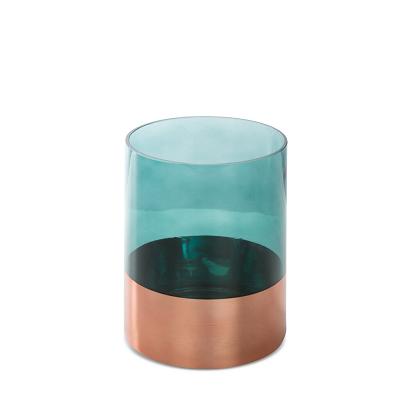 Świecznik dekoracyjny SALVIA8 12x15 Eurofirany szałwiowy miedziany w kształcie walca