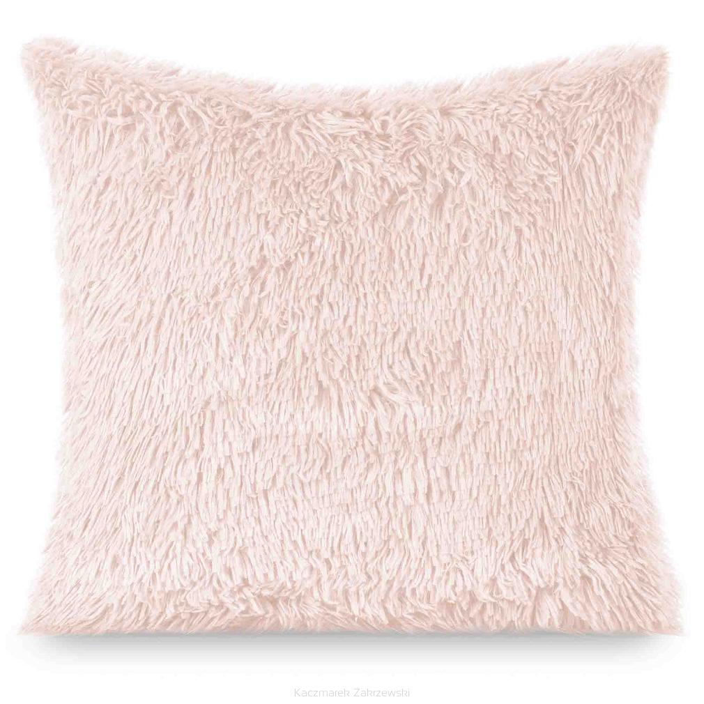 Poszewka dekoracyjna YETI 40x40 włochacz o strukturze futra jasnopudrowy