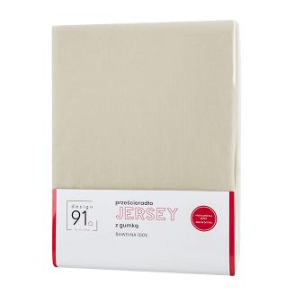Prześcieradło jersey z gumką  220x240 Design91 beżowy