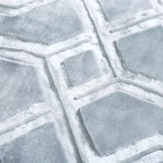 Koc akrylowy na fotel tłoczony VITO 200x220 geometryczny wzór szary