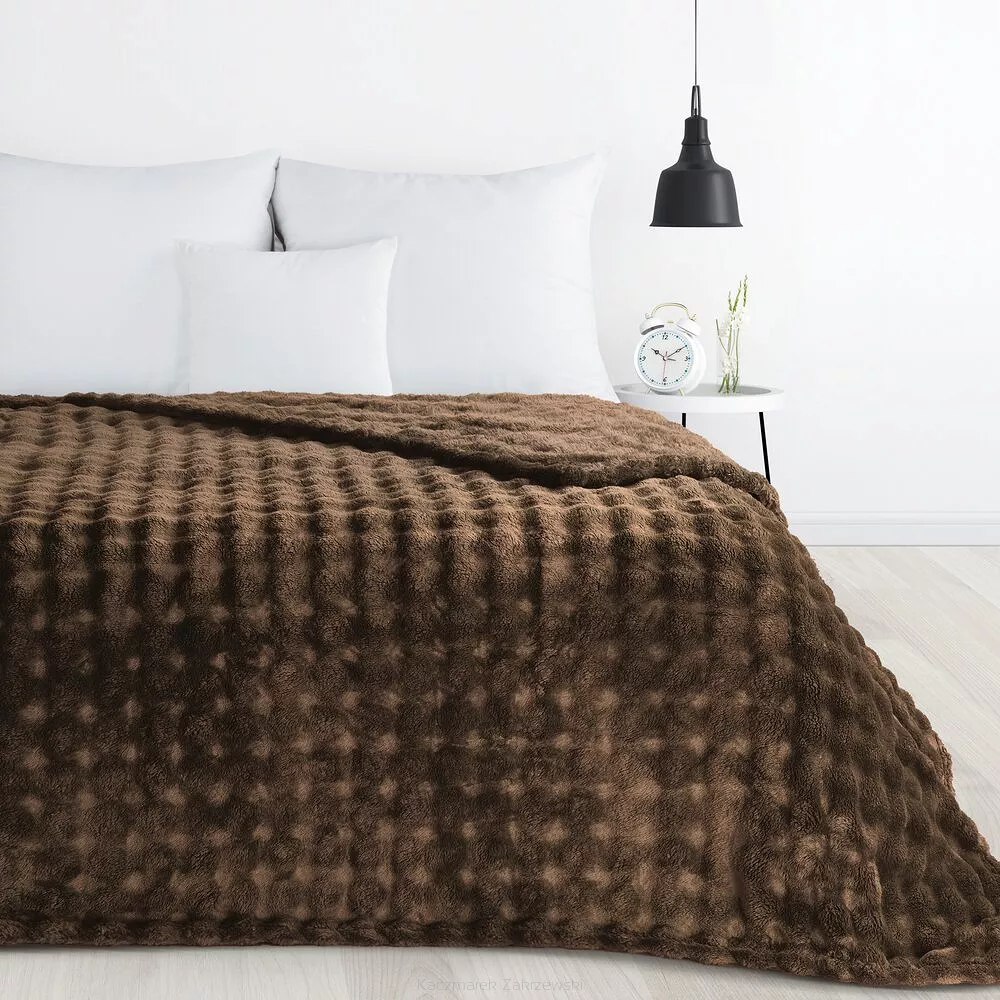Koc narzuta NELA 200x220 Design91 brązowy
