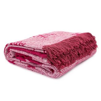 Koc bawełniany 150x200 Darymex świąteczny bordowy renifery