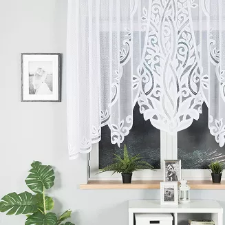 Firanka żakardowa gotowa na żabki POLA 300x140 biała