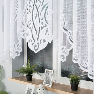 Firanka żakardowa gotowa na żabki POLA 300x140 biała