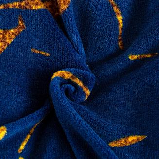 Pościel polarowa 220x200 welur granatowa złota marmurek