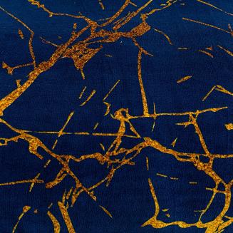 Pościel polarowa 220x200 welur granatowa złota marmurek