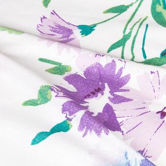 Pościel bawełniana COTTONLOVE 160x200 biała kolorowe polne kwiaty