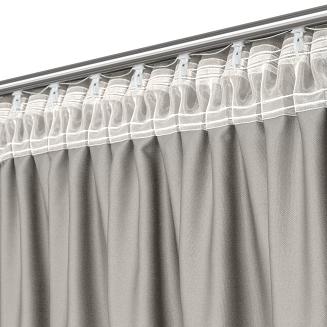 Zasłona gotowa na taśmie DORA Eurofirany ciemnosrebrny