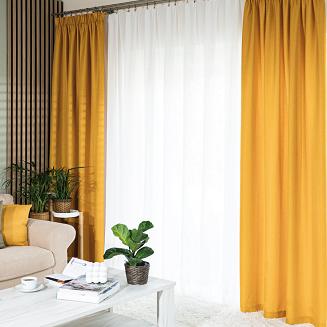 Zasłona gotowa na taśmie JODEŁKA 140x250 musztardowa