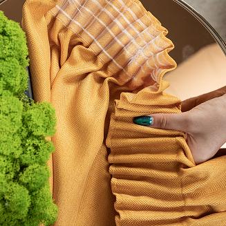 Zasłona gotowa na taśmie JODEŁKA 140x250 musztardowa