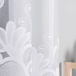 Firanka żakardowa gotowa na żabki KASJANA 320x160 biała