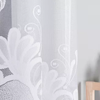 Firanka żakardowa gotowa na żabki KASJANA 320x160 biała