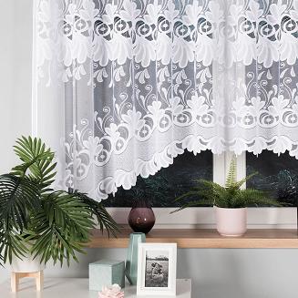 Firanka żakardowa gotowa na żabki KASJANA 320x160 biała