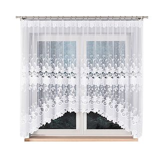 Firanka żakardowa gotowa na żabki KASJANA 320x160 biała
