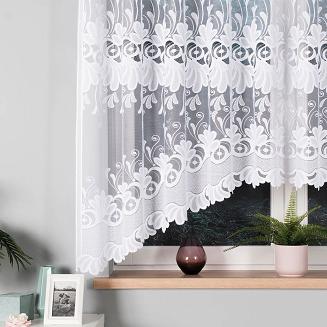 Firanka żakardowa gotowa na żabki KASJANA 320x160 biała