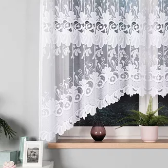 Firanka żakardowa gotowa na żabki KASJANA 320x160 biała
