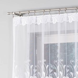 Firanka żakardowa gotowa na żabki KASJANA 320x160 biała