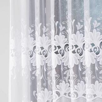 Firanka żakardowa gotowa na żabki KASJANA 320x160 biała