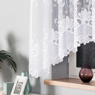 Firanka żakardowa gotowa na żabki KASJANA 320x160 biała