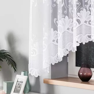 Firanka żakardowa gotowa na żabki KASJANA 320x160 biała