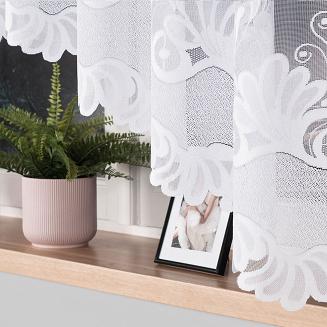 Firanka żakardowa gotowa na żabki KASJANA 320x160 biała