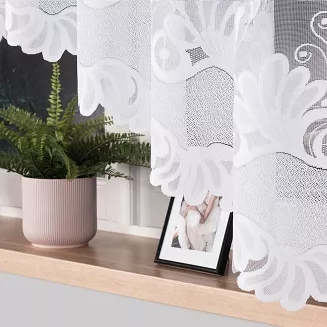 Firanka żakardowa gotowa na żabki KASJANA 320x160 biała